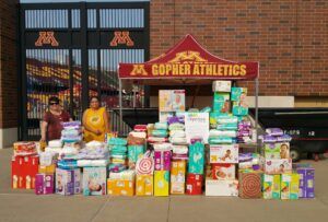 Staff from Leech Lake Band Of Ojibwe, Twin Cities office, on on hand to collect and deliver the 18,000 diapers to the Diaper Bank.  